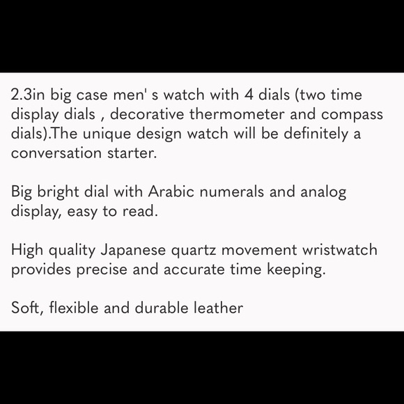 New Compass Thermometer Dial Analog Watch - Picture 8 of 8